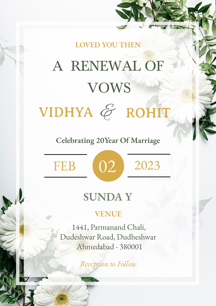 Vow Renewal Party Invitation Template Download