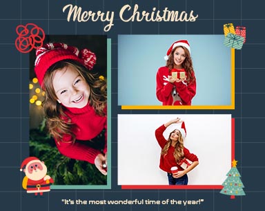 Merry Christmas Photo Collage Story Board Template