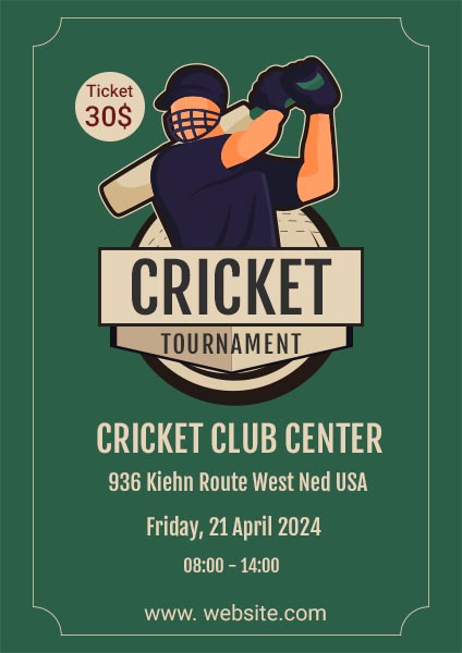 Cricket Tournament Poster Download