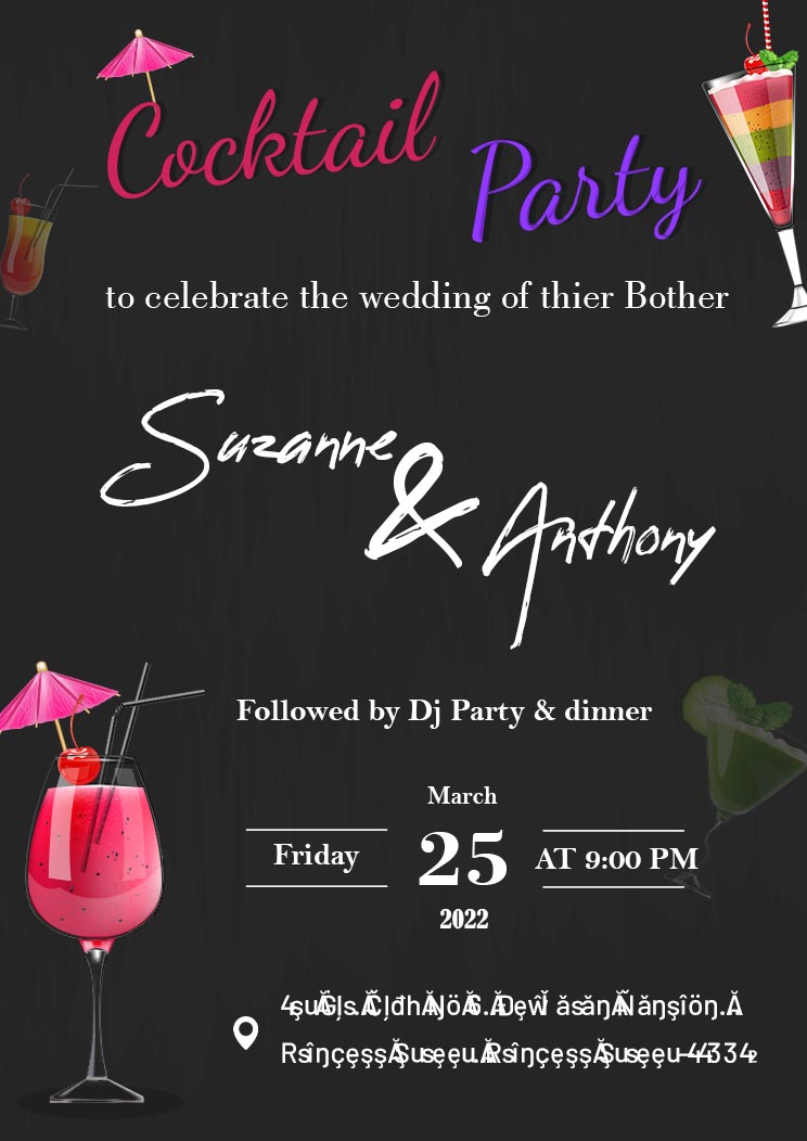 Stunning Cocktail Party Invitation Template