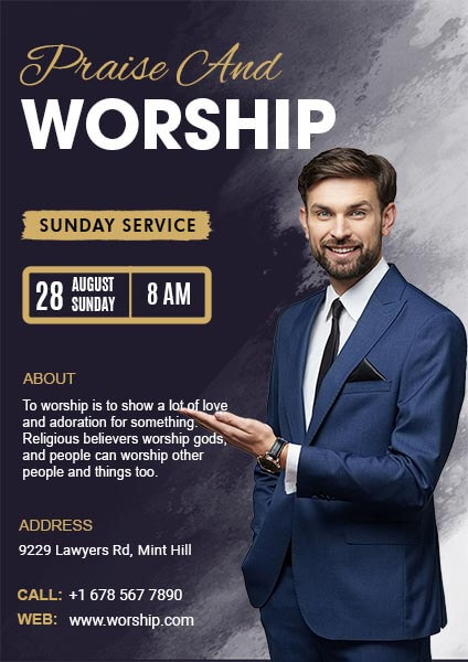 Sunday Worship Service Poster