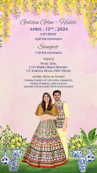 Colorful Wedding Invitation Card Download