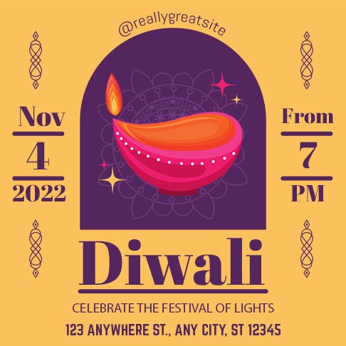 Free Diwali Party Invitation Template
