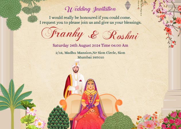 Hindu Traditional Wedding Card Design
