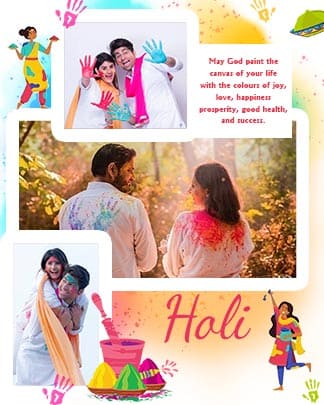 Free Happy Holi Social Media Photo Collage