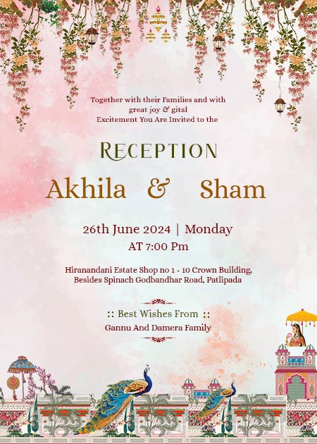 South Indian Wedding Reception Party Invitation