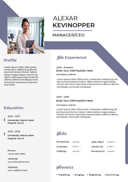 Download Free Prortrait Resume Template
