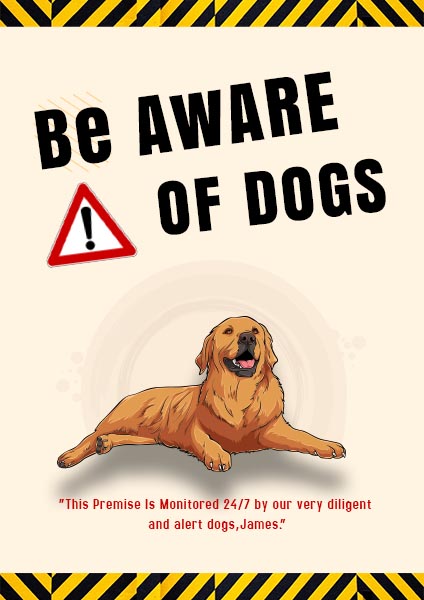 Be Aware Of Dog Poster