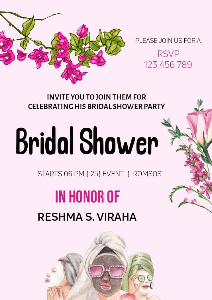 Colorful Bridal Shower Invitation Card Free