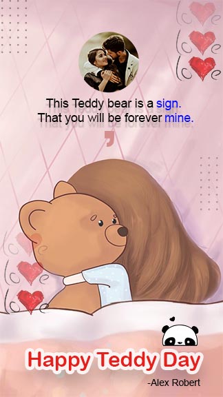 simple and creative happy teddy day quotes story maker template