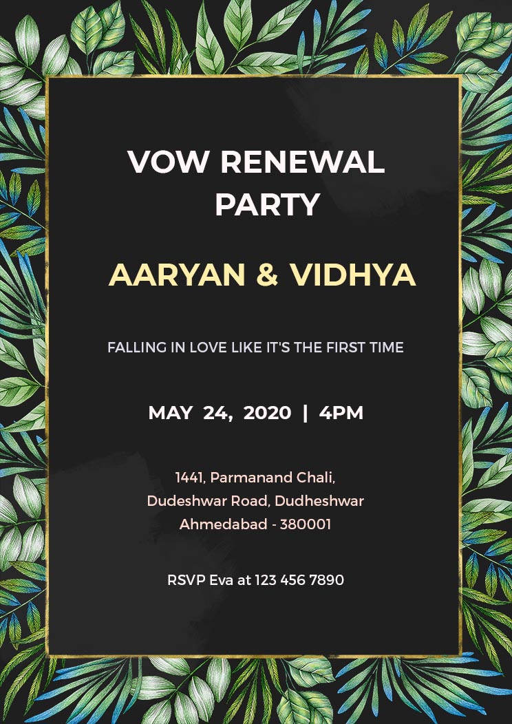 Get Vow Renewal Party Invitation Template