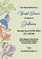 Classic Floral Bridal Shower Function Invitation Card