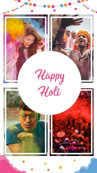 Happy Holi Collage Story Template