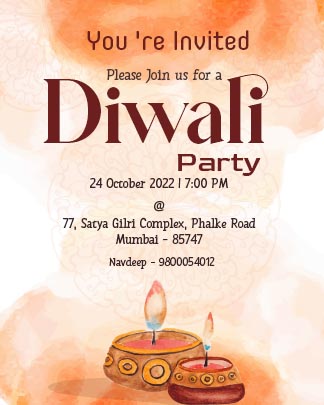 Diwali Party Invitation Post