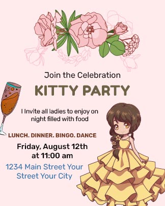 Kitty Party Celebration Invitation Template