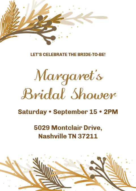 Simple Free Bridal Shower Invitation Card