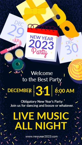 Simple New Year Party Invitation Story Template
