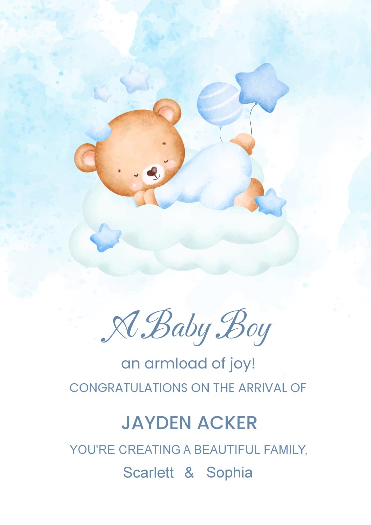 Baby Boy Wishing Card