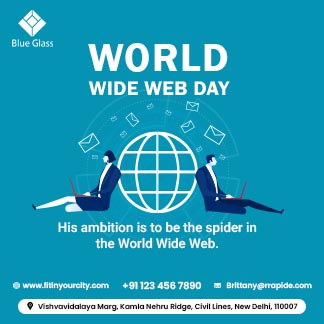 World Wide Web Day Daily Branding Post Simple Blue