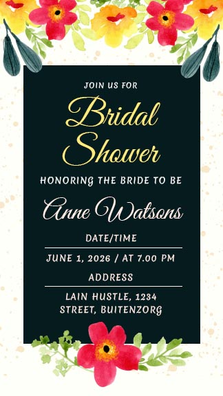 Simple Bridal Shower Invitation Instagram Story Template