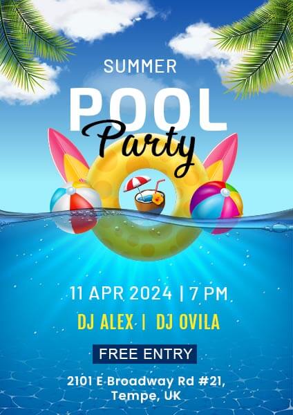 Free Summer Pool Party Flyer