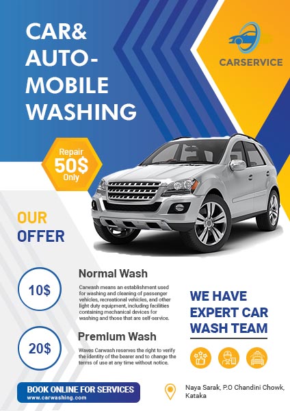 Car & Auto Washing Offer Poster
