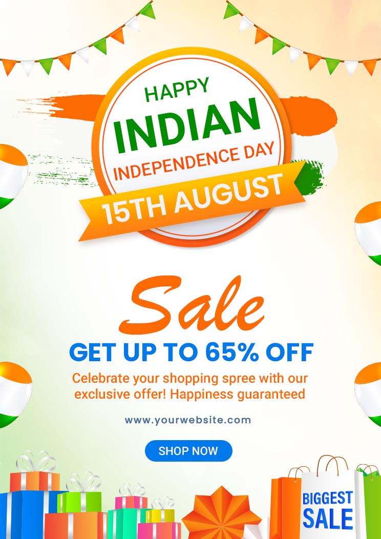 Indian independence Day Sale Stylish Offer Template