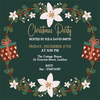 Free Christmas Party Invitation Square Post