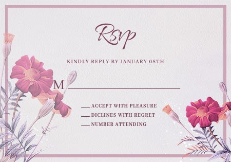 Wedding Invitation RSVP Card Free