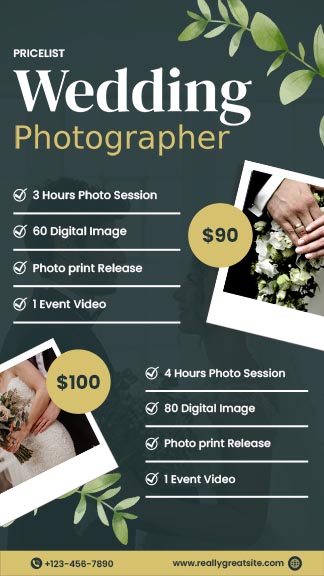 Creative Wedding Photographer Social Media Story