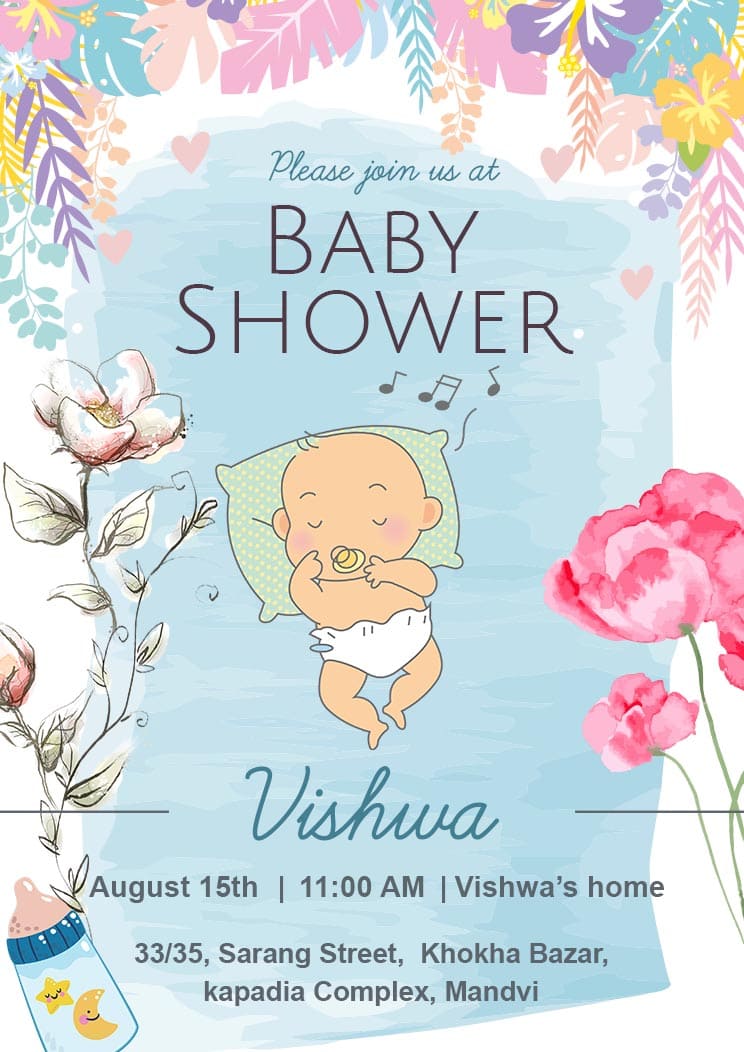 Download Colorful Baby Shower Invitation Card