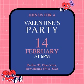 Elegant Valentines Day Party Invitation Instagram Post