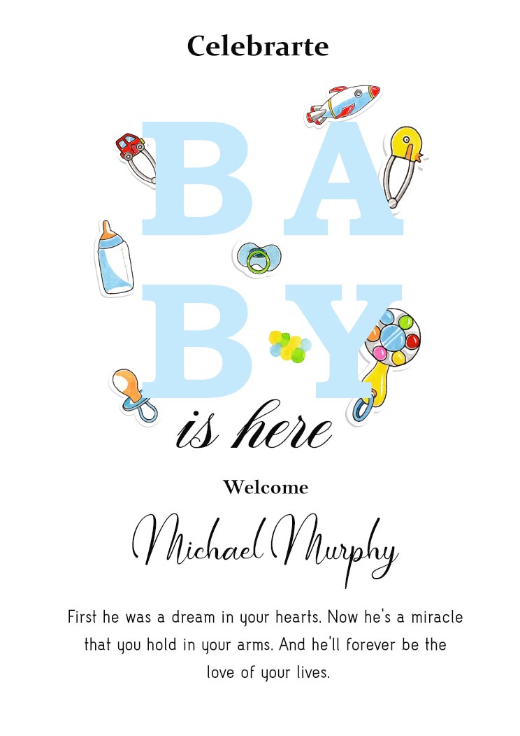 Welcome Baby Congratulation Greeting Card