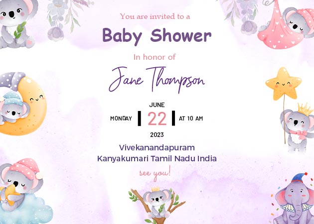 Baby Shower Invitation Attractive Landscape  Invitation