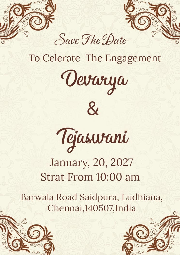 Indian Engagement Invitation Card Maker