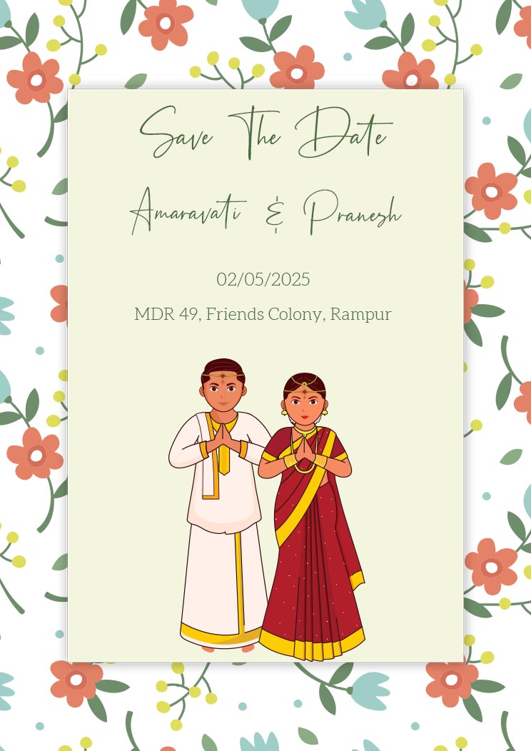 South Indian Tamil Wedding Invitation Card