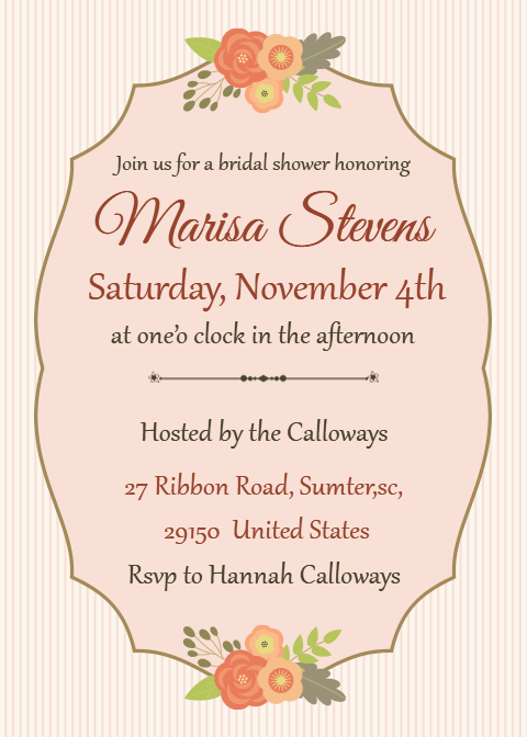 Bridal Shower Party Invitation Card