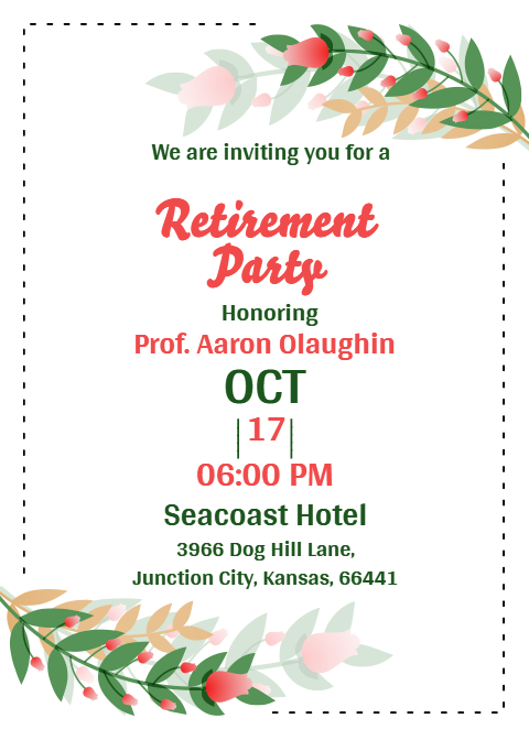 Download Simple Retirement Party Invitation Card