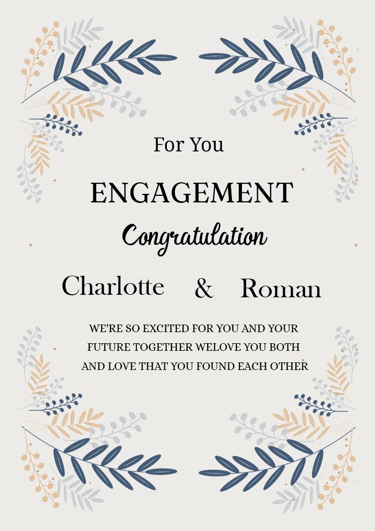 Floral Design Greeting Card For Engagement