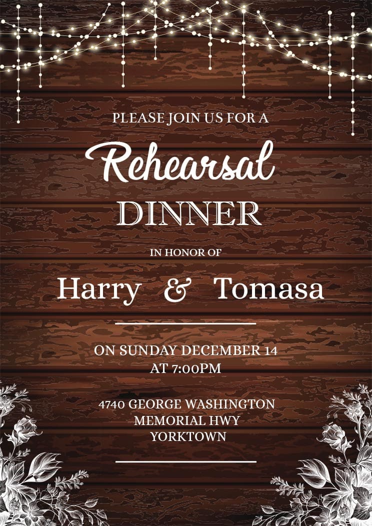 Download Rehearsal Dinner Invitation Card