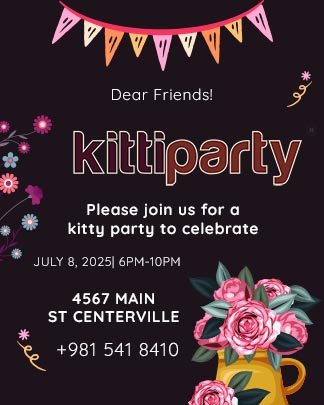 Attractive Kitty Party Invitation Portrait Template Experience Elegance and Celebration Attractive Kitty Party Invitation