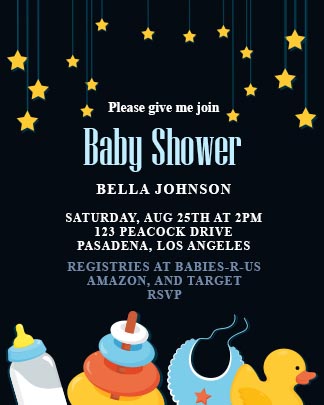 Simple Baby Shower Invitation Card