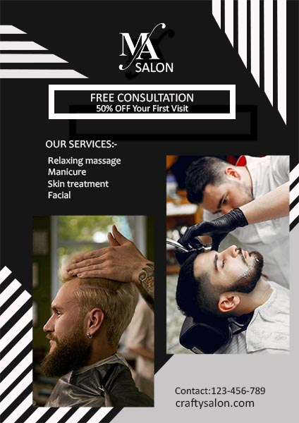 Men Salon Consultation Services Poster