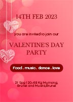 Valentine Day Party Invitation Card Template Free