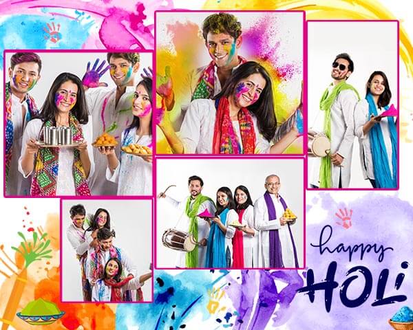 Happy Holi Photo Collage