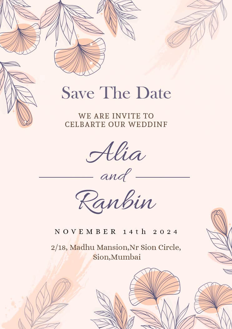 Colorful Wedding Ceremony Save The Date Invitation Card