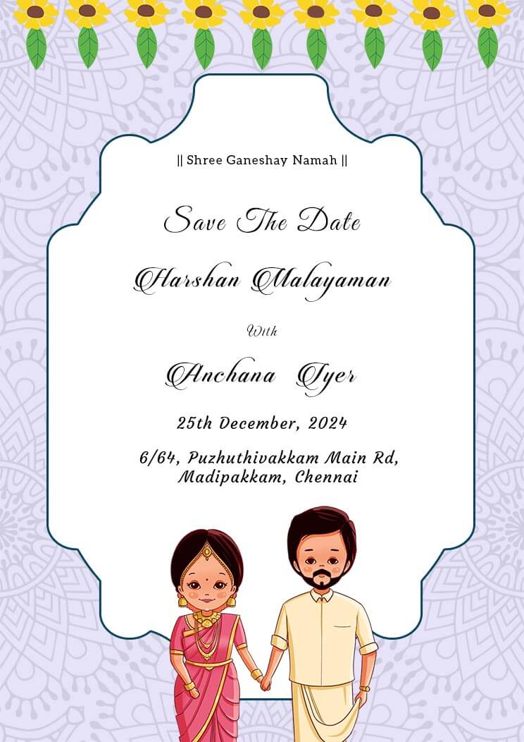 Trendy Indian Wedding Save the Date Invitation Card