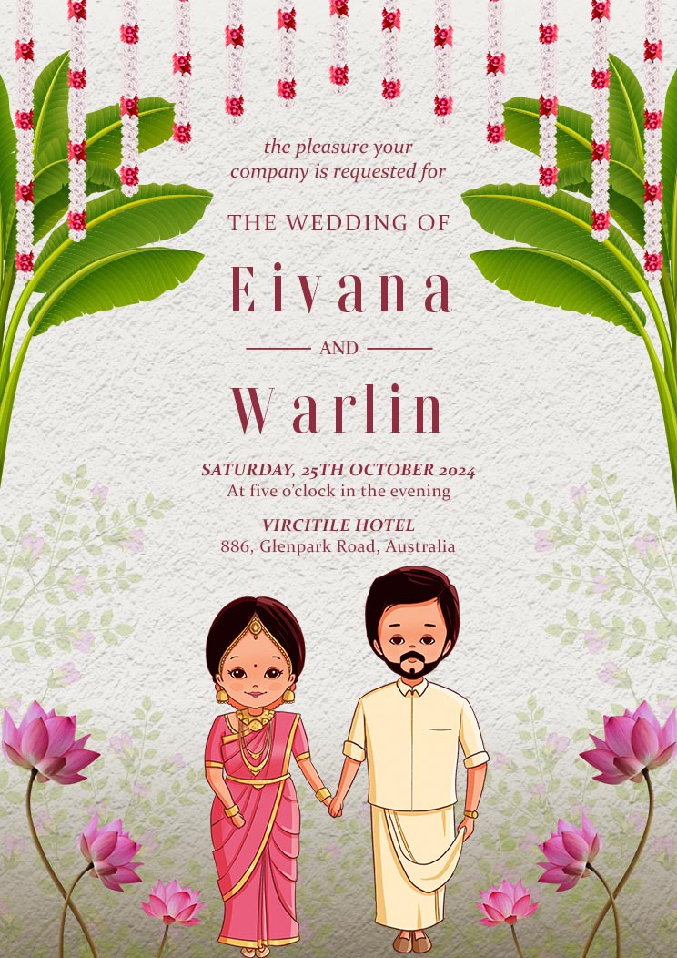 modern Tamil wedding invitation