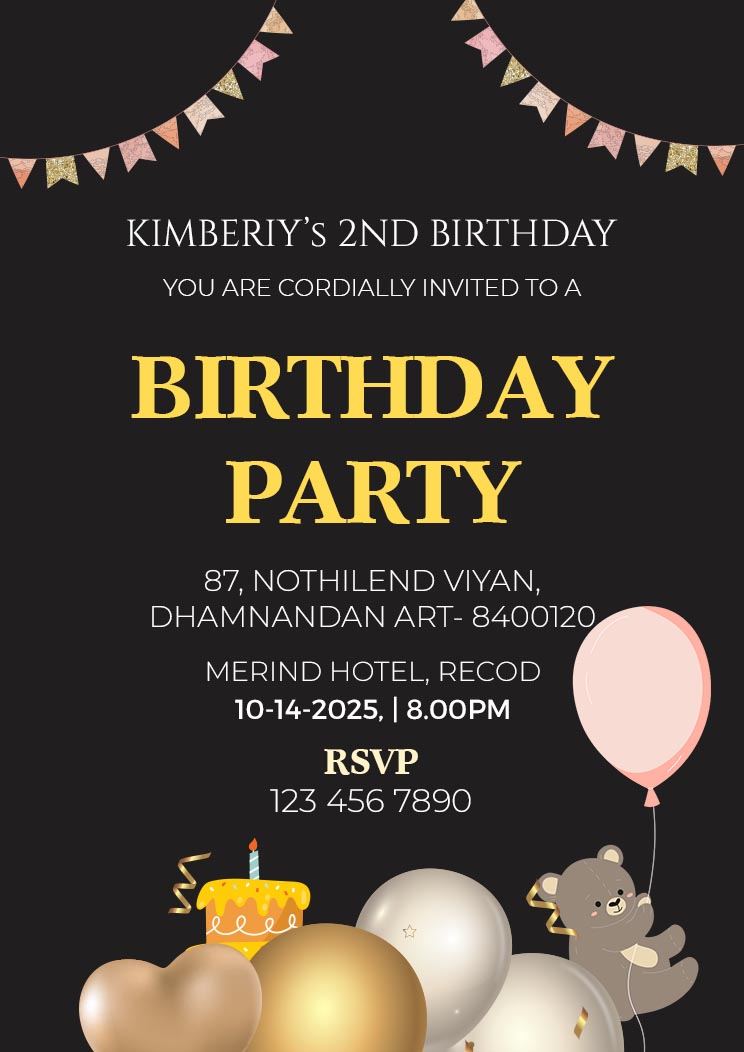 Boy Birthday Invitation Party Template