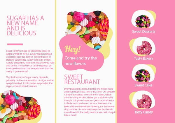 Sweet Restaurant Menu Card